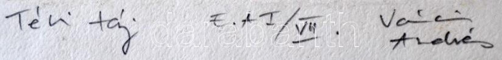 Váci András (1926- ): Téli táj. Rézkarc, papír, jelzett, 14x10 cm