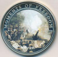 Libéria 2001. 10$ "Szabadság pillanatai - Prágai tavasz 1968" multicolor, tanúsítvánnyal T:PP ujjlenyomat Liberia 2001. 10 Dollars "Moments of Freedom - Spring of Prague" multicolor with certificate C:PP fingerprint