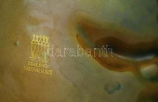 Zsolnay eozin mázas rákos tál, jelzett, hibátlan, d:17 cm