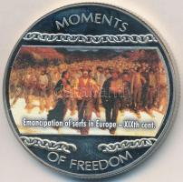 Libéria 2004. 10$ "Szabadság pillanatai-Jobbágyfelszabadítás Európában 19. század" multicolor tanúsítvánnyal T:PP ujjlenyomatos  Liberia 2004. 10 Dollars "Moments of Freedom-Emancipation of serfs in Europe 19th century" multicolor, with certificate C:PP fingerprint