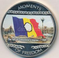 Libéria 2004. 10$ "Szabadság pillanatai-Ceausescu diktatúrájának bukása 1989" multicolor tanúsítvánnyal T:PP ujjlenyomatos  Liberia 2004. 10 Dollars "Moments of Freedom-The fall of Ceausescu's regime 1989" multicolor, with certificate C:PP fingerprint