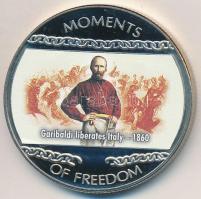 Libéria 2004. 10$ "Szabadság pillanatai - Garibaldi felszabadítja Itáliát 1860" multicolor tanúsítvánnyal T:PP Liberia 2004. 10 Dollars "Moments of Freedom - Garibaldi liberates Italy 1860" multicolor, with certificate C:PP