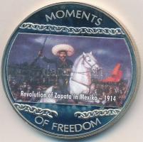 Libéria 2004. 10$ "Szabadság pillanatai - Zapata forradalma Mexikóban 1914" multicolor tanúsítvánnyal T:PP  Liberia 2004. 10 Dollars "Moments of Freedom-Revolution of Zapata in Mexico 1914" multicolor with certificate C:PP