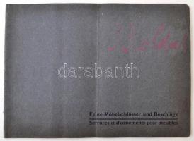 cca 1900-1920 Feine Möbelschlösser und Beschläge, ábrákkal illusztrált bútorzár és kulcsárjegyzék, 3...