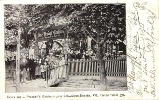 1899 Vienna, Wien XVI. Liebhartsthal, Joseph Prokophs Gasthaus zur Schwalben-Einkehr / guest house (r)