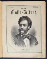 1875 Deutsche Musik-Zeitung I. Jahrgang, német zenei újság első évfolyama könyvbe kötve