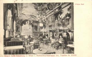 Vienna, Wien I. Grand Cafe Habsburg, Kleiner Saal; Rothenthurmstrasse 24. / cafe interior (EK)