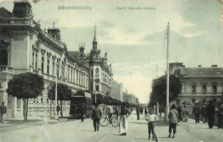 Szombathely, Széll Kálmán utca, villamos; Gabriel Á. kiadása