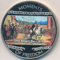 Libéria 2004. 10$ "Szabadság pillanatai - Simon Bolívar felszabadító harca 1819." multicolor tanúsítvánnyal T:PP ujjlenyomatos  Liberia 2004. 10 Dollars "Moments of Freedom - Simon Bolivar's War 1819." multicolor with certificate C:PP fingerprint