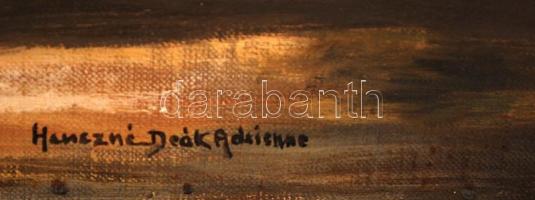 Henczné jelzéssel: Virágcsendélet. Olaj, vászon, sérült, keretben, 69×79 cm