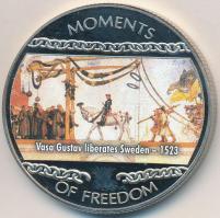 Libéria 2004. 10$ "Szabadság pillanatai - I. Vasa Gustav felszabadítja Svédországot 1523" multicolor tanúsítvánnyal T:PP ujjlenyomatos  Liberia 2004. 10 Dollars "Moments of Freedom - Vasa Gustav I. liberates Sweden 1523" multicolor with certificate C:PP fingerprint