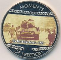 Libéria 2004. 10$ "Szabadság pillanatai-A kelet-berlini népfelkelés 1953." multicolor tanúsítvánnyal T:PP kis ujjlenyomat Liberia 2004. 10 Dollars "Moments of Freedom-The East Berlin Revolt 1953." multicolor with certificate C:PP small fingerprint