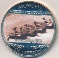 Libéria 2004. 10$ "Szabadság pillanatai - Tienanmen tér 1989" multicolor tanúsítvánnyal T:PP  Liberia 2004. 10 Dollars "Moments of Freedom - Tienanmen square 1989" multicolor with certificate C:PP