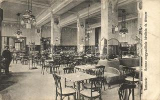 Temesvár, Timisoara; Korona Nagyszálloda kávéház és étterem, belső, Kugel Károly fényképész felvétele / hotel cafe and restaurant interior (EK)