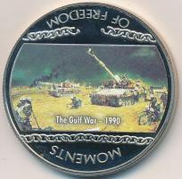 Libéria 2004. 10$ "Szabadság pillanatai - Öböl-háború 1990" multicolor tanúsítvánnyal T:PP ujjlenyomatos  Liberia 2004. 10 Dollars "Moments of Freedom - The Gulf War 1990" multicolor with certificate C:PP fingerprint