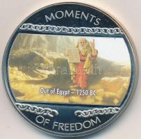 Libéria 2004. 10$ "Szabadság pillanatai-Mózes kivezeti népét Egyiptomból Kr.e. 1250" multicolor tanúsítvánnyal T:PP ujjlenyomatos  Liberia 2004. 10 Dollars "Moments of Freedom-Out of Egypt 1250 BC" multicolor with certificate C:PP fingerprint