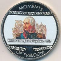 Libéria 2004. 10$ "Szabadság pillanatai - Kutuzov marsall megállítja Napóleon seregeit 1812" multicolor tanúsítvánnyal T:PP ujjlenyomatos  Liberia 2004. 10 Dollars "Moments of Freedom - Kutuzov's triumph over Napoleon 1812" multicolor with certificate C:PP fingerprint