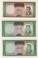 Irán 1965. 20R,50R (2klf),100R T:I + 200R T:II