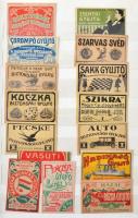 155 db majdnem mind különféle háború előtti gyufacímkét tartalmazó szép gyűjtemény. 28 címke boríték...