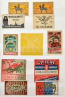 155 db majdnem mind különféle háború előtti gyufacímkét tartalmazó szép gyűjtemény. 28 címke boríték...