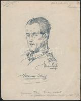 Márton Ferenc (1884-1940): 1933 Jamboree. Brenner Tóbiás (?-?).Ceruza, papír, jelzett, 18×12 cm /Scout graphic, pencil, paper, signed