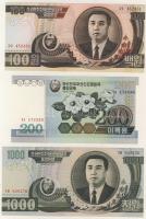 Észak-Korea 1992-2005. 7db klf bankjegy T:I