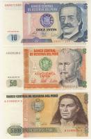 Peru 1987-89. 7db klf bankjegy T:I