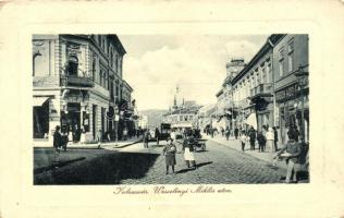 Kolozsvár, Cluj; Wesselényi Miklós utca, Pannónia Szálloda, Hirsch Adolf üzlete, W. L. Bp. 6391. / street, hotel, shop