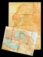 1942 2 db térkép: Europa Centrale ed orientale, Carte del Levante, kiadja: Consociazione Turistica Italiana, szakadásokkal, 96x69 cm és 138x96 cm