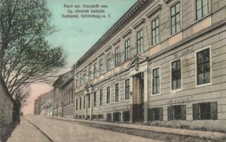 Budapest I. Pauli szent Vincéről nevezett irgalmas nővérek intézete; Gellérthegy utca 7., kiadja Csausz Izsák (EB)