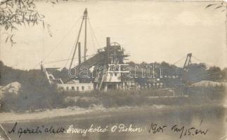 1905 Ópiski, Simeria Veche; Aranykotró hajó / gold excavator, photo (EK)