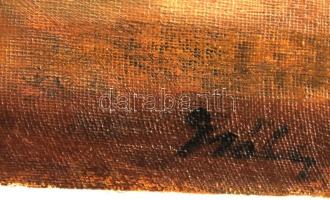 Gráber jelzéssel: Virágcsendélet. Olaj, farost, 30×40 cm