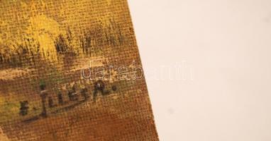 Illés jelzéssel: Malom-híddal. Olaj, farost, 36×50 cm