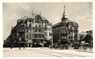 Nagyvárad, Oradea; Sas palota, Hunnia nagyszálloda, Herskó József üzlete / palace, Grand Hotel, shop