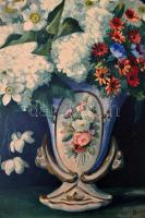 Benczúr jelzéssel: Virágcsendélet. Vegyes technika, papír-karton, 45×57cm