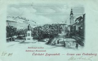 1899 Sopron, Széchenyi szobor télen (EB)