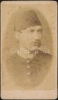 1878 Szulejmán török pasa (1838-1883), feliratozott vizitkártya méretű, keményhátú fénykép, / 1878 Sulejman emperor of Turkey original photo 10x6 cm