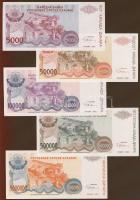 Horvátország 1993. 5000D-50.000.000.000D 10klf db, teljes sor! T:I