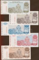 Horvátország 1993. 5000D-50.000.000.000D 10klf db, teljes sor! T:I