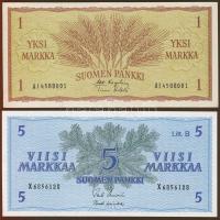 Finnország 1963. 1M,5M T:I