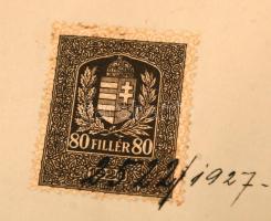 1927 Orvosi diploma, papíron, pecséttel, aláírásokkal, eredeti kemény tokkal