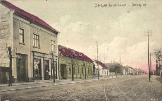 Komárom, Komárno; Országút, Borbély Gusztáv üzlete / main street, shop (vágott / cut)