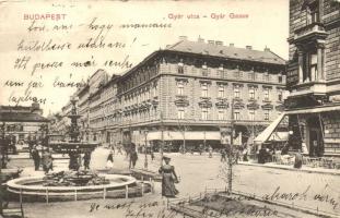 Budapest VI. Gyár utca, Budapesti Terézvárosi Takarékpénztár, Palermo üzlet, szökőkút (EK)