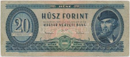 1949. 100Ft (2x) + 1957. 20Ft + 100Ft T:III,III-(csak egy db)