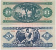 1969. 10Ft + 1980. 20Ft T:II-szép papír, I-