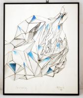 Arnóti András (1949-): Szűrt fény. Vegyes technika, papír, jelzett, üvegezett keretben, 50×40 cm
