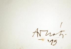 Arnóti András (1949-): Szűrt fény. Vegyes technika, papír, jelzett, üvegezett keretben, 50×40  cm