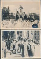 1938 Budapest, Eucharisztikus Kongresszus, 2 db fotó, hátoldalon feliratozva, 13x18 cm