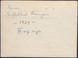 1929 Környe, Vasútállomás, hátoldalon feliratozott fotó, 8x11 cm