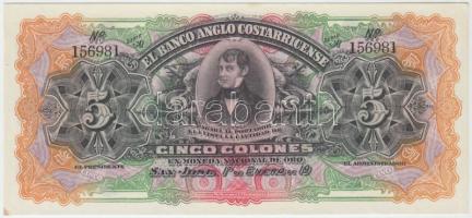 Costa Rica 1919. 5C T:I- Costa Rica 1919. 5 Colones C:AU